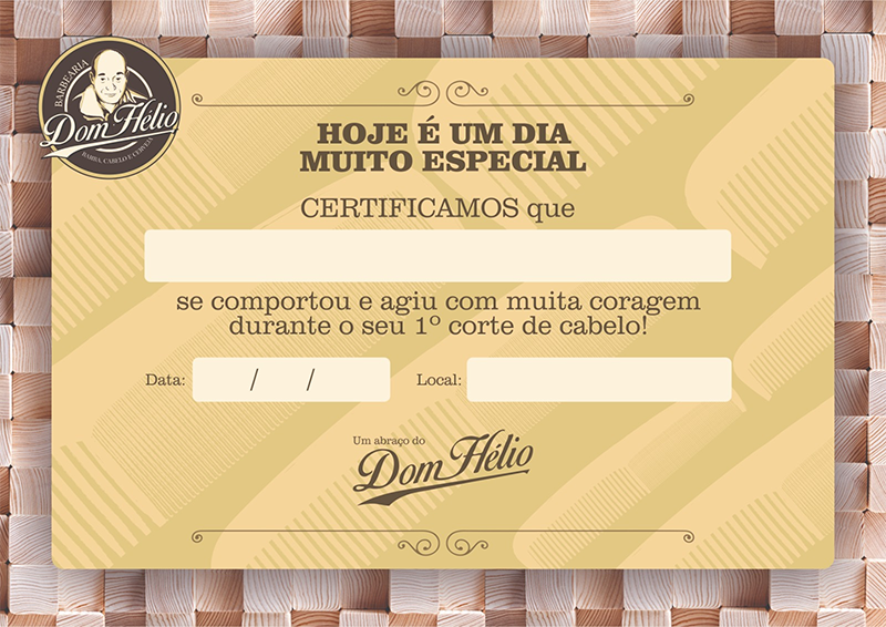 Certificado Primeiro Corte Dom Hélio Barbearia
